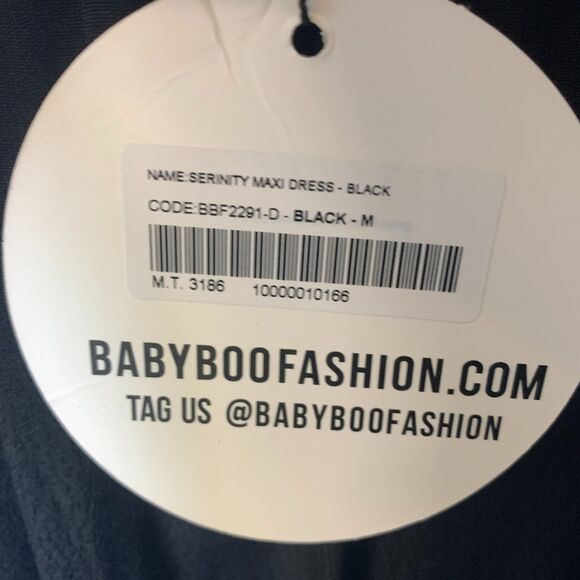 BabyBoo Serinity Black Cut Out Maxi Dress Size M NWT - Picture 11 of 11